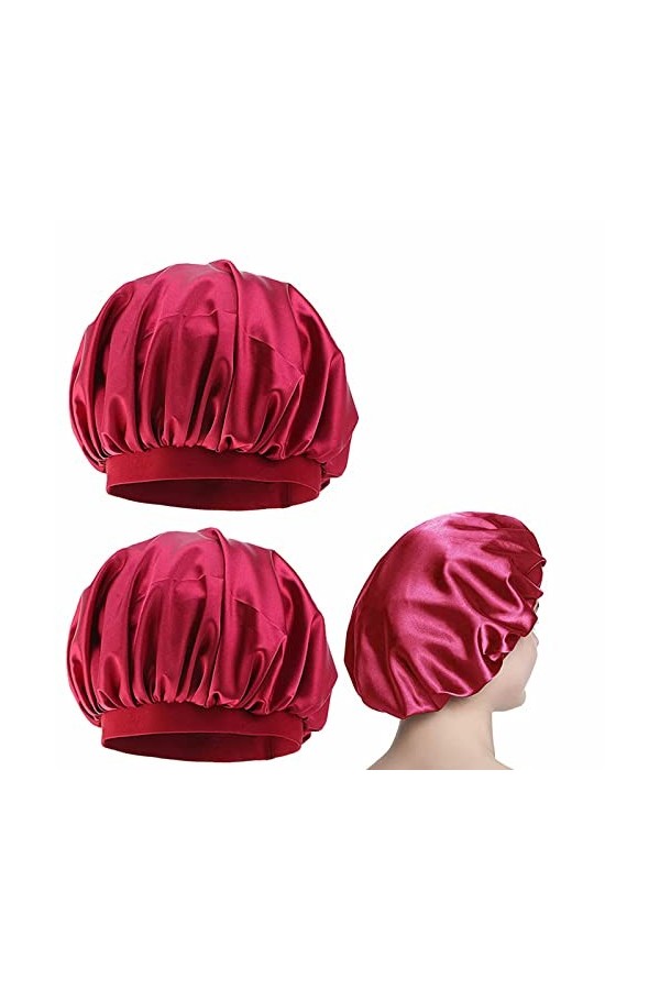 Bonnet De Nuit Satin, Bonnet Satin Cheveux Nuit, Bonnet de Nuit Femme, Bonnet de Sommeil Ajustable Chapeau Nuit en Satin à La