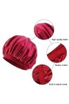 Bonnet De Nuit Satin, Bonnet Satin Cheveux Nuit, Bonnet de Nuit Femme, Bonnet de Sommeil Ajustable Chapeau Nuit en Satin à La