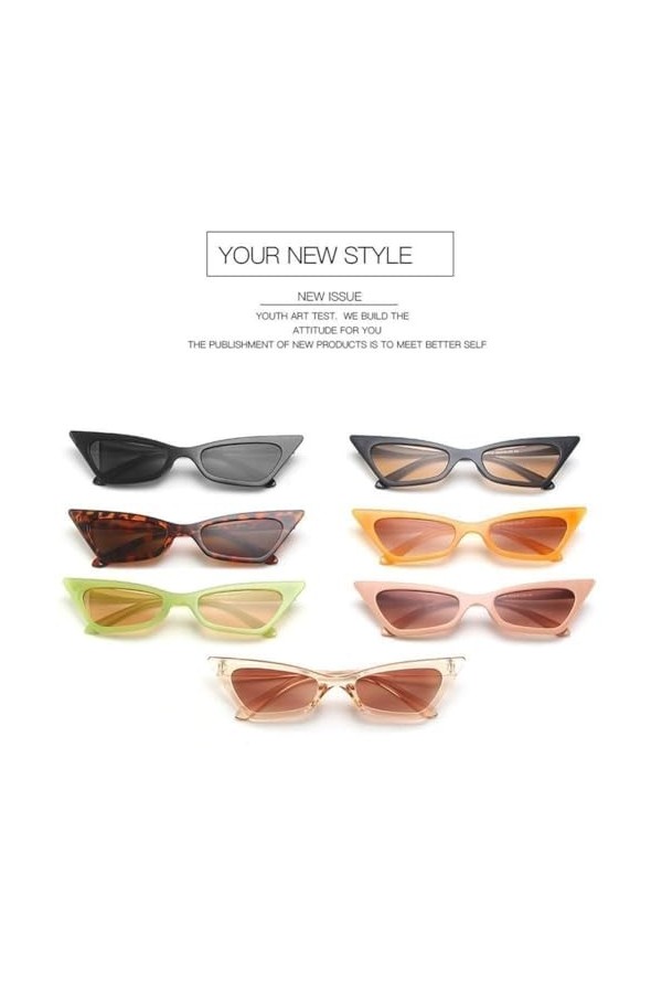 ZIRYXQ Lunettes de soleil simples et sexy pour femme - Style rétro - Rectangulaire - Couleur gelée - UV400 - Streetwear - Ten
