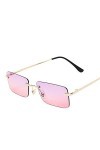 Chnegral Mode Rectangle Lunettes de Soleil Monture Femmes Unisexe Lunettes Lunettes Streetwear Accessoires Poudre Violette