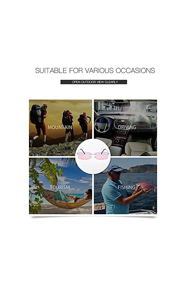 Chnegral Mode Rectangle Lunettes de Soleil Monture Femmes Unisexe Lunettes Lunettes Streetwear Accessoires Poudre Violette