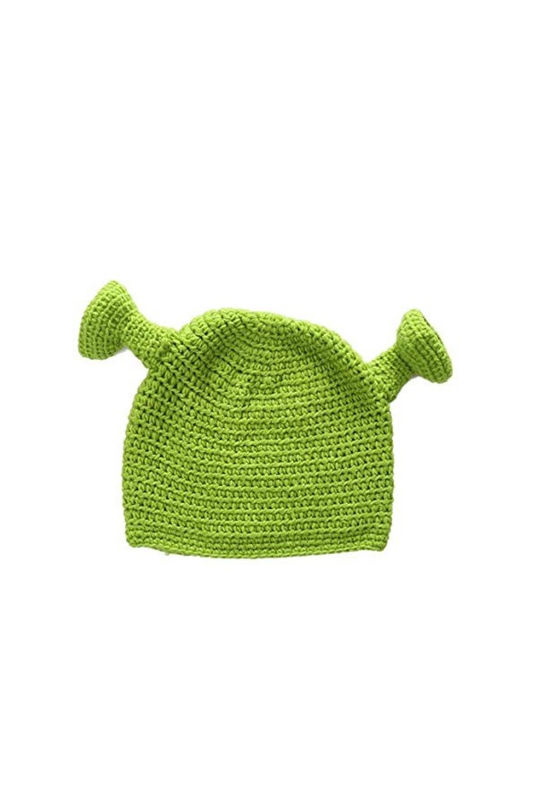 Unisexe Shrek Tricotée Main Bonnet De Laine dhiver Bonnet Cosplay Dôme Cap pour Les Femmes Hommes Costume