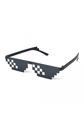 Triamisus Lunettes de mosaïque Lunettes de Soleil en mosaïque Trick Toy Lunettes Lunettes de Pixel pour Femmes et Hommes Lune