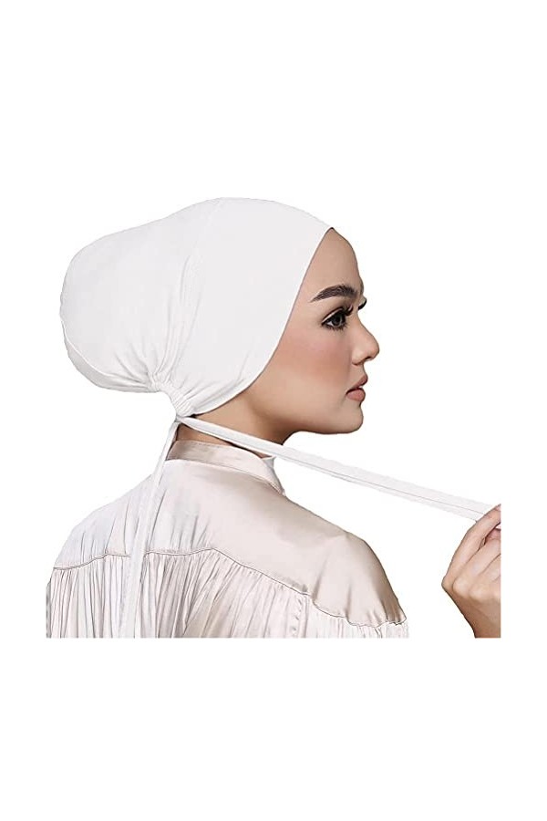WINBST Sous châle - Hijab - Couver-chef - Pour femmes musulmanes - Écharpe bonnet - Skullies - Bonnet avec cordon de serrage