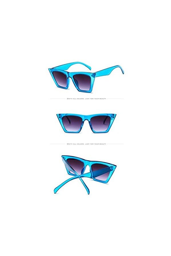 Lunettes de Femmes Solike Énorme Rétro Lunettes de Soleil Femme Square Armature en PC Plastique Lunettes Clout Protection UV4