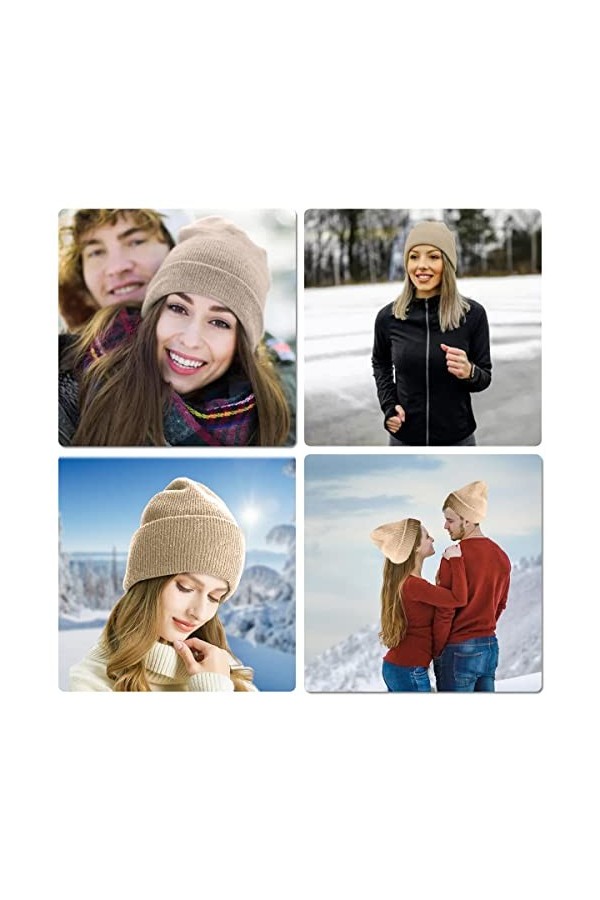 PUERHUACI Bonnet Chapeau Hiver pour Hommes Femmes Unisexe Bonnet Tricoté Chapeau dhiver Chaud Léger et Doux,Bonnet Hiver pou