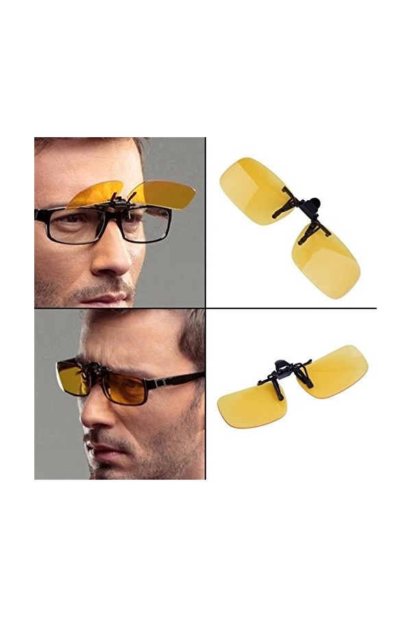 Delicacydex Conduite Nuit Vision Clip-on Flip-up Lentille Lunettes de Soleil Cool Lunettes Clip sur Lentille Anti-UV 400 Unis