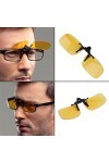 Delicacydex Conduite Nuit Vision Clip-on Flip-up Lentille Lunettes de Soleil Cool Lunettes Clip sur Lentille Anti-UV 400 Unis