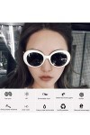 Triamisus Femmes Lunettes De Soleil Femmes Mode Été Audacieux Rétro Ovale Mod Cadre Épais Lunettes De Soleil Clout Goggles Lu