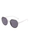 HolAngela Lunettes de Soleil Minces à Visage pour Femmes Lunettes De Soleil Design Homme White, One Size 