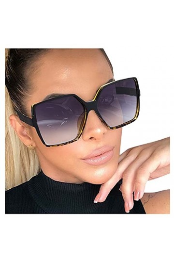 LIBELLEFLY Lunettes de soleil pour femme avec grand cadre, gris, Taille unique