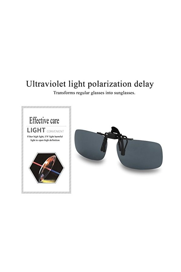 Delicacydex Conduite Nuit Vision Clip-on Flip-up Lentille Lunettes de Soleil Cool Lunettes Clip sur Lentille Anti-UV 400 Unis