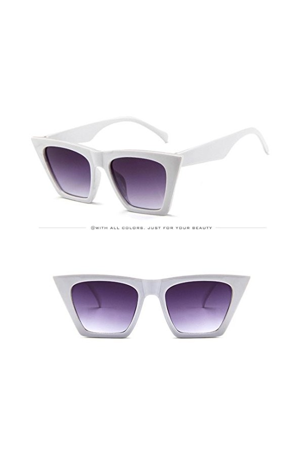 Lunettes de Femmes Solike Énorme Rétro Lunettes de Soleil Femme Square Armature en PC Plastique Lunettes Clout Protection UV4