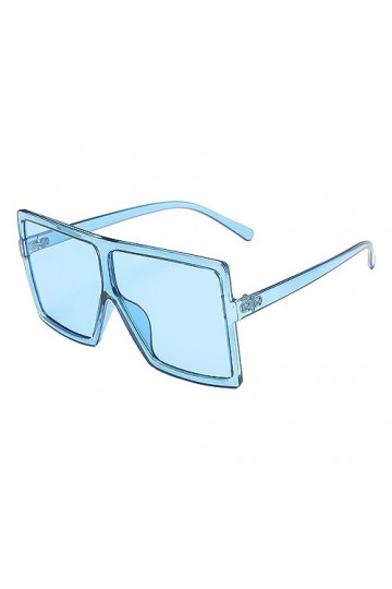 LDadgf Lunettes de soleil tendance avec grand cadre pour homme et femme, bleu, Medium