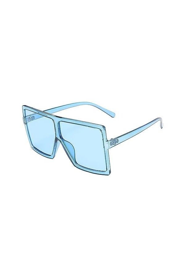 LDadgf Lunettes de soleil tendance avec grand cadre pour homme et femme, bleu, Medium