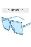 LDadgf Lunettes de soleil tendance avec grand cadre pour homme et femme, bleu, Medium