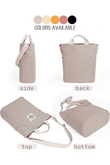 Lily queen Sac à main fourre-tout en toile pour femme, Taupe, Medium