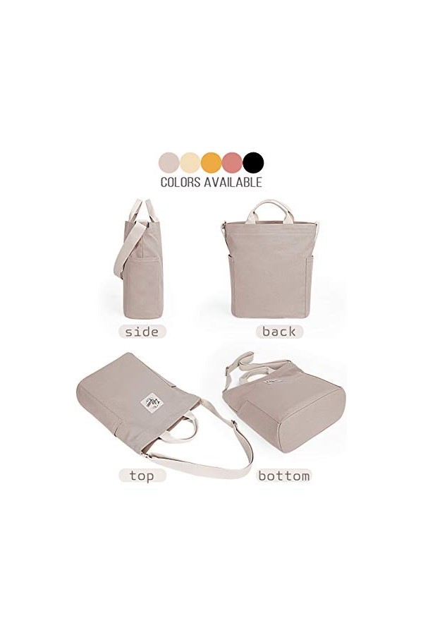 Lily queen Sac à main fourre-tout en toile pour femme, Taupe, Medium