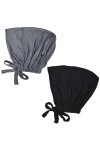 Mikihat 2 Pièces Hijab Femme Musulmane, Bonnet Hijab Femme élastique, Hijab Undercap Réglables, Bonnet de Sommeil Noir Gris F