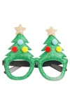 WinvOx Lunettes foncées pour décoration de Noël, bal de fin dannée, pour femme, compatibles avec polarisées vert, taille un