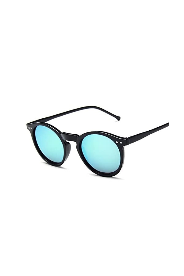 EICCJHRC Lunettes de soleil œil de chat noir rétro pour femmes Lunettes de soleil avec dégradé rond pour femmes Lunettes de s