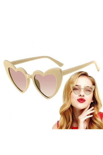 Wosemfial soleil en forme damour | soleil surdimensionnées à la morétro en forme damour | Lunettes teintées transparentes s