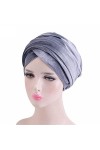 Hinleise Turban en velours pour femme - Bonnet pour cheveux - Écharpe pour chimiothérapie - Doré