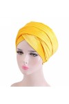 Hinleise Turban en velours pour femme - Bonnet pour cheveux - Écharpe pour chimiothérapie - Doré