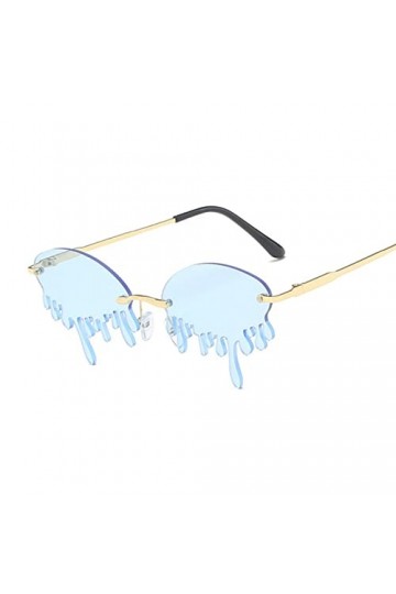 EICCJHRC Lunettes de soleil tendance sans bordure pour femme - Style rétro - En métal sans bordure