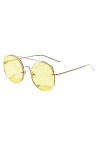 KaloryWee Lunettes De Soleil Polarisé Femme Vintage Rétro Fashion Mode Anti-radiation Circulaire Couleur Cool Protection Tran