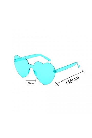 HMILYDYK Lunettes de soleil en forme de cœur sans monture - Transparentes et colorées - En forme de cœur - Vert clair, vert c