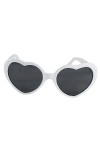 Steellwingsf Lunettes de soleil en forme de cœur pour homme et femme Blanc