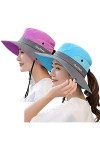 Queue de cheval pour femme - Chapeau dété - Protection UV - Safari - Randonnée - Large bord - Pliable - Maille filet, Gris p