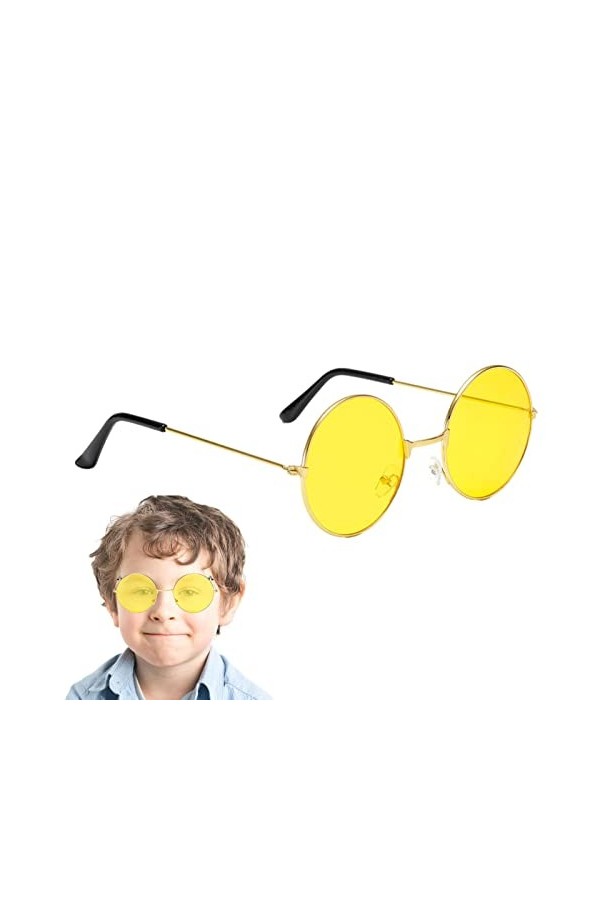 Maseaxi Soleil Rondes | Lunettes Hippie rétro Verres teintés Ronds | Petites Lunettes Hippie Vintage Hipster pour Femmes Cade