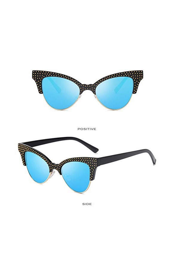 Lunettes de Soleil - Femme - Solike Femme Rétro Lunettes Adultes Chic Aviateur Lunettes Protection UV400 Ronde Cadre en Plast