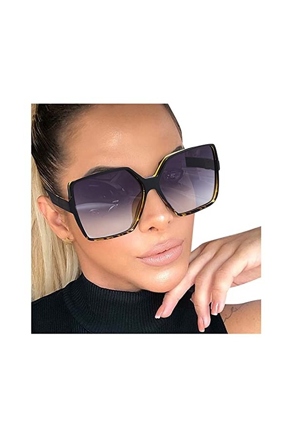 VIRACIN Lunettes de soleil pour femmes Lunettes de soleil à monture large Lunettes de soleil à la mode Lunettes De Ajustable