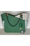 Michael Kors Jet Set Travel Grande chaîne dépaule fourre-tout avec crochet pour sac à main, Palmetto Green Mk Colorblock, La