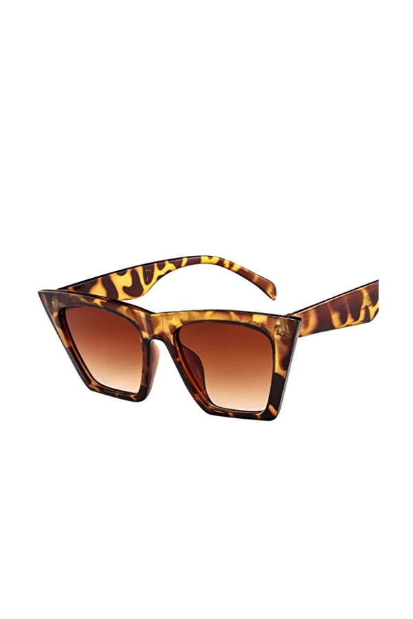 Fulltime Lunettes de soleil, Lunettes de Soleil Surdimensionnées Pour Femmes Fashion Vintage Retro Cat Eye Sunglasses marron