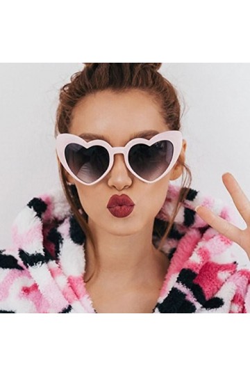 Générique Lunettes de Soleil en Forme de cœur à la Mode rétro pour Femmes Lunettes intégrées Lunettes De Soleil Compatible wi