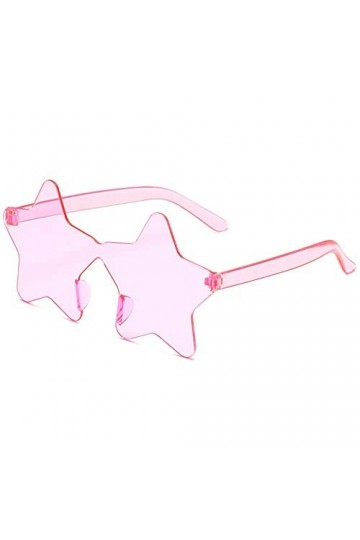 Lunettes de soleil sans monture en forme détoile, lunettes de soleil transparentes couleur bonbon, lunettes de soleil monoch