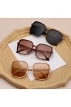 Femmes Lunettes De Soleil Surdimensionnées De Luxe Vintage Carré Lunettes De Soleil Classique UV400 Grand Cadre Lunettes De M