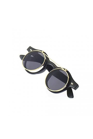 Ashley GAO Classique Steampunk Goth Lunettes Lunettes Rondes Flip Up Lunettes De Soleil Rétro Vintage Accessoires De Mode Ten