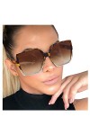 JoCome Vintage Unisexe Polarisées Des Lunettes De Soleil Femme Hommes,Marron Et Noir Rectangle Unisexe Lunettes De Soleil pou