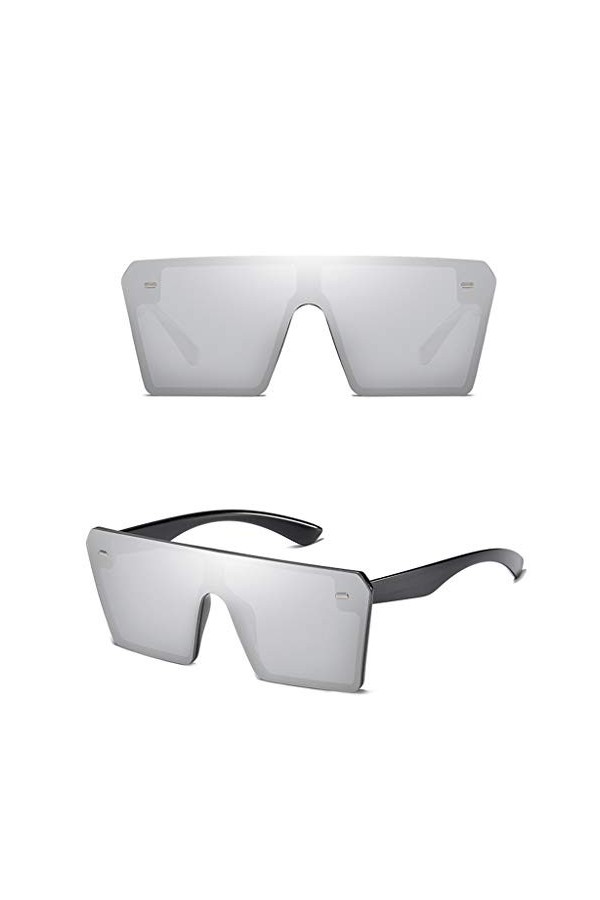 Lunettes De Soleil Hommes Femmes carré Vintage en Miroir Lunettes de Soleil Lunettes Outdoor Lunettes de Sport E 