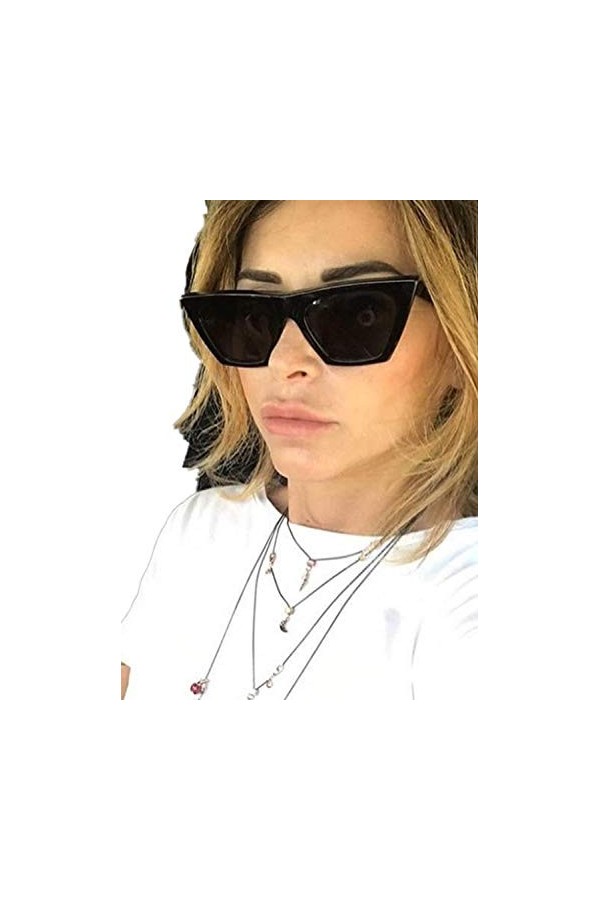 DeaAmyGline Lunettes De Soleil SurdimensionnéEs pour Femmes,Lunettes De Soleil Mode pour Femmes,Carré Lunettes De Soleil Lune