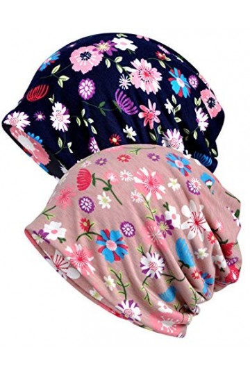 Qunson Baggy Slouchy Bonnet chimio pour femme - multicolore - Taille unique