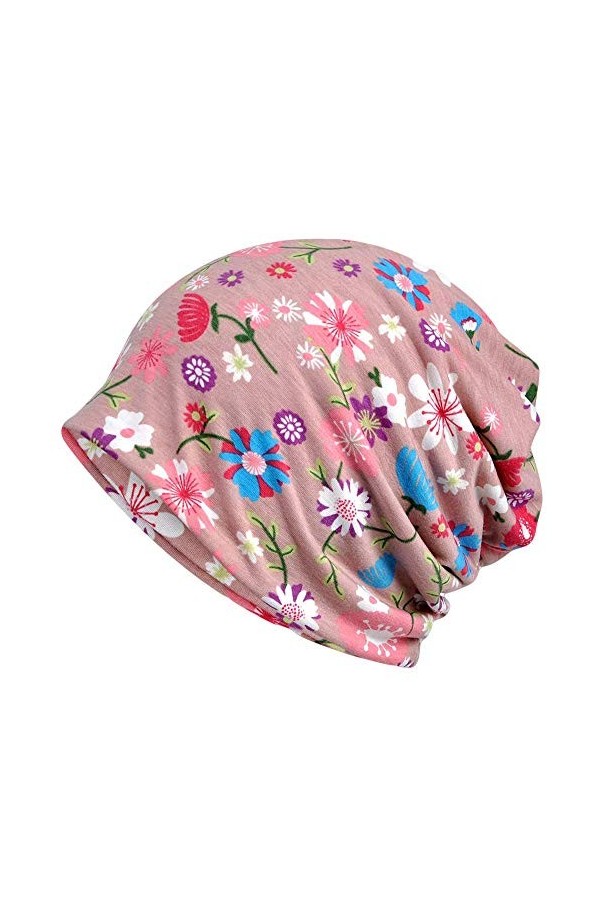 Qunson Baggy Slouchy Bonnet chimio pour femme - multicolore - Taille unique