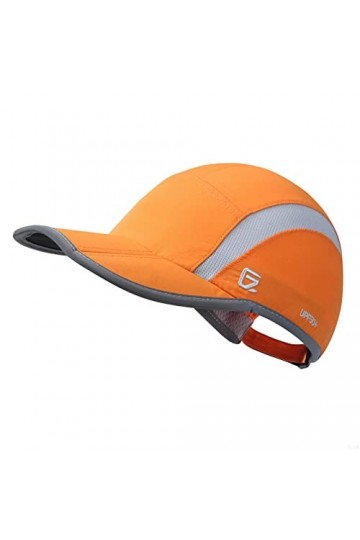 GADIEMKENSD UPF50+ Quick Dry Sports Hat Lightweight Breathable Soft Outdoor Running Cap Folding Series, Orange 