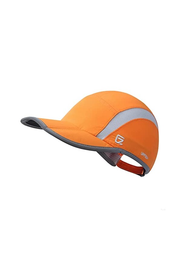 GADIEMKENSD UPF50+ Quick Dry Sports Hat Lightweight Breathable Soft Outdoor Running Cap Folding Series, Orange