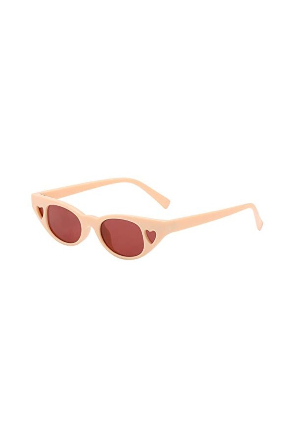 iHENGH Lunette de Soleil,Mode Unisexe Mode Homme Femme Lunettes de Soleil Petite Cadre Coeur Lunettes Vintage Style rétro